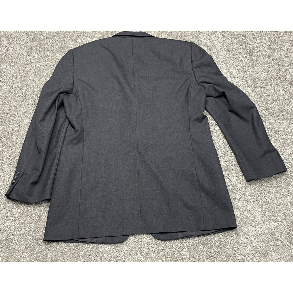 Hart Schaffner Marx Charcoal Gray Solid Blazer HSM 100s Men's 42R Very Nice - Picture 8 of 12